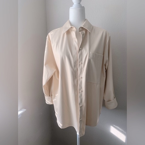 Cream Button-Up Coat - Picture 1 of 5